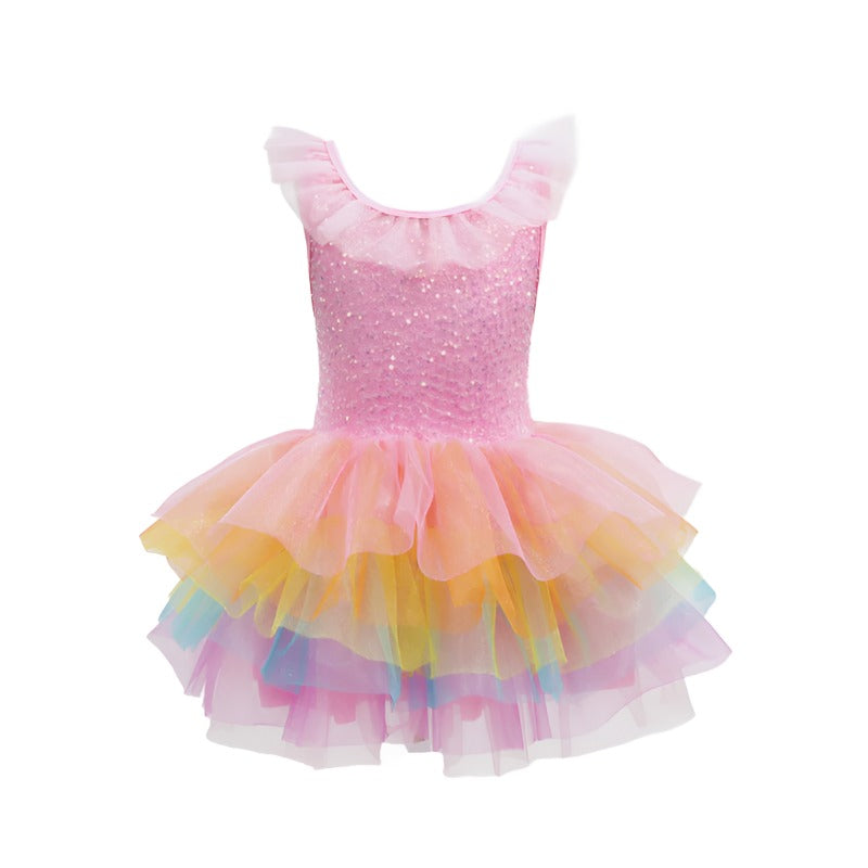 Unicorn Dreamer Multi-layered Rainbow Party Dress