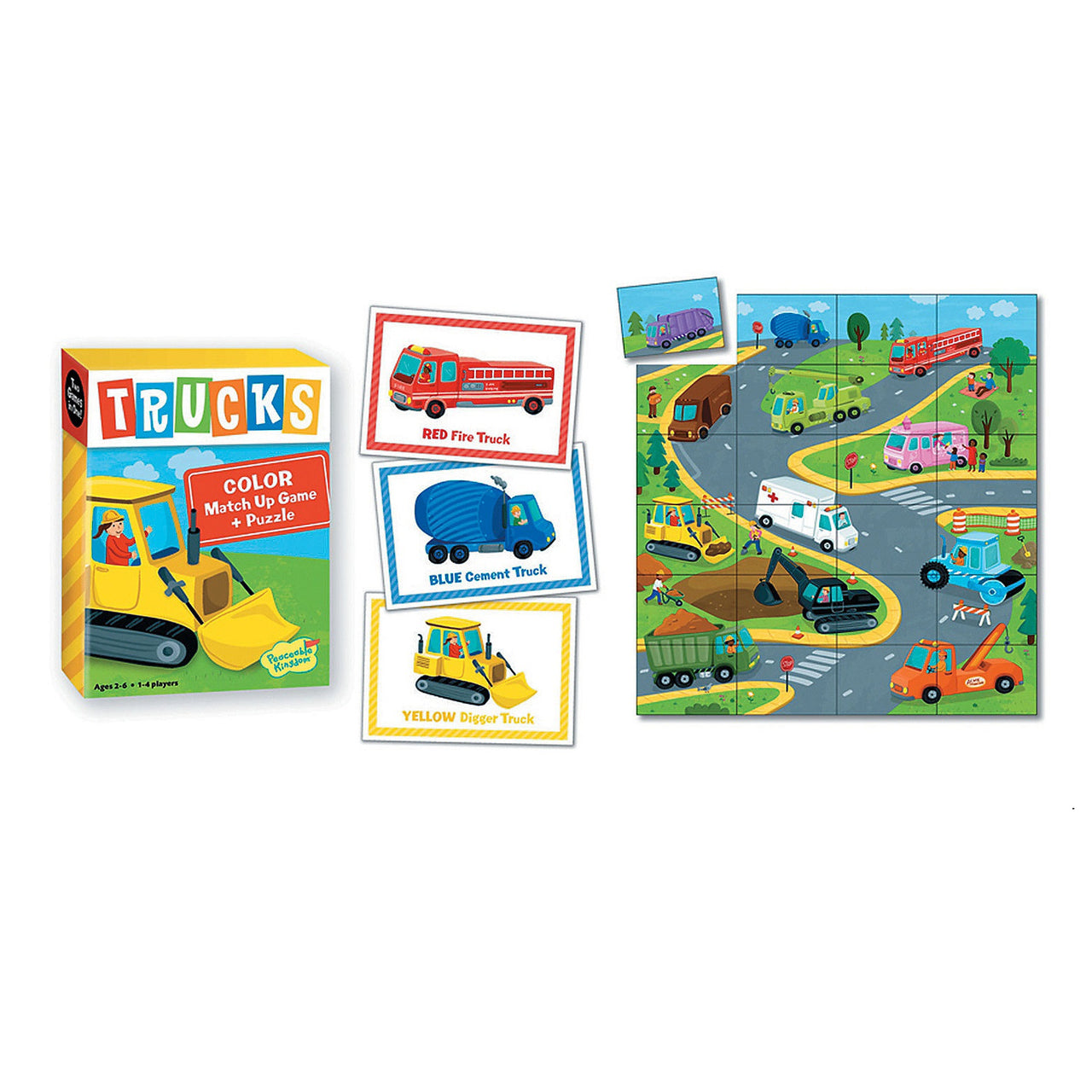 Match Up Game and Puzzle - Trucks