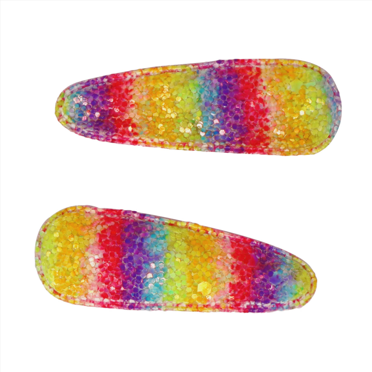 Rainbow Chunky Glitter Snap Clips