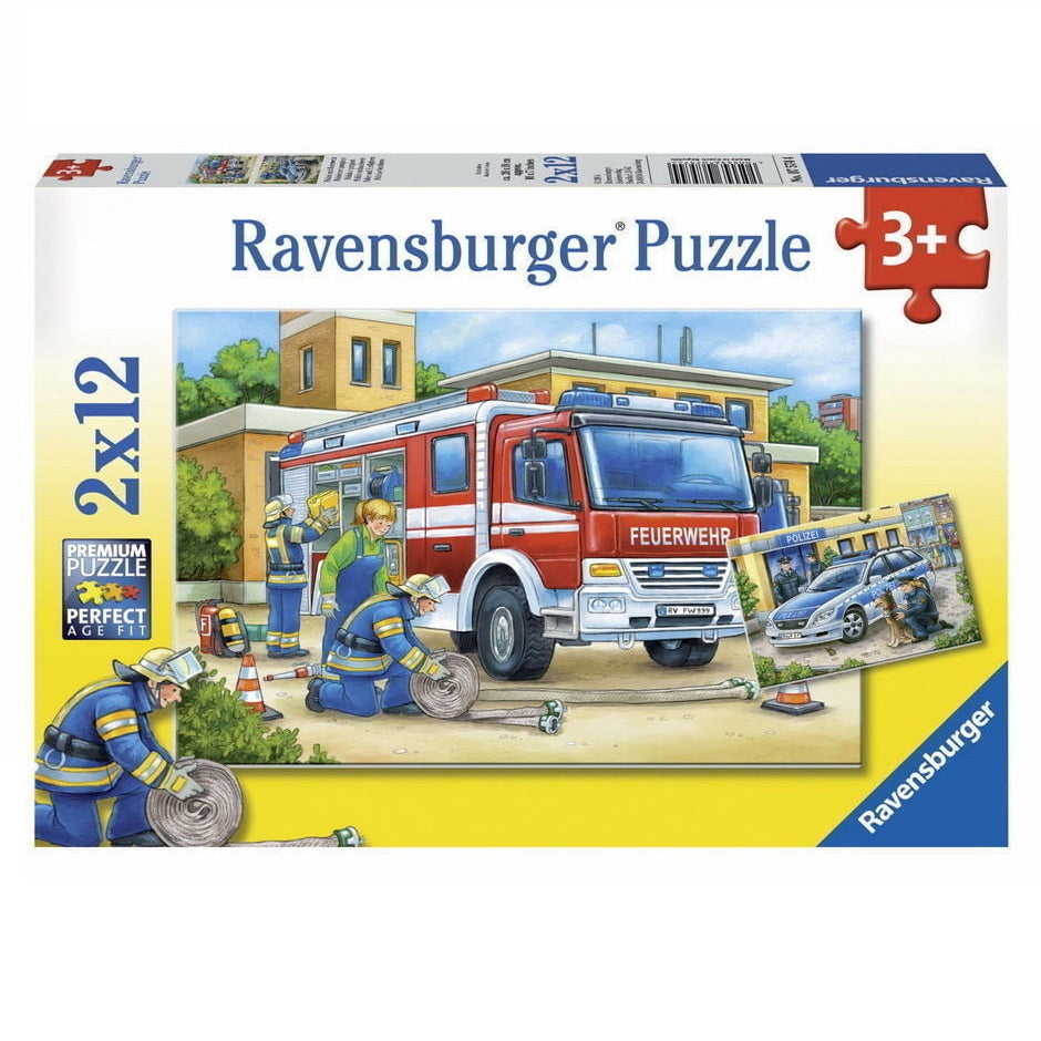 2 x 12 pc Puzzle - Police and Firefighters