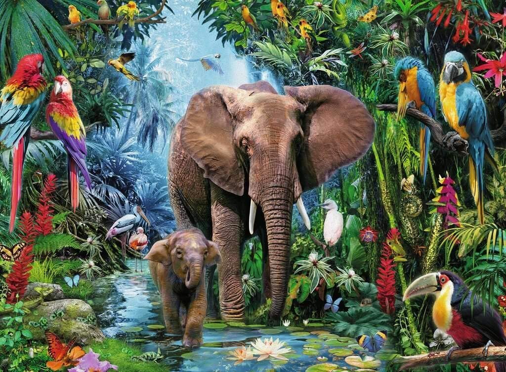 150 pc Puzzle - Elephants at the Oasis