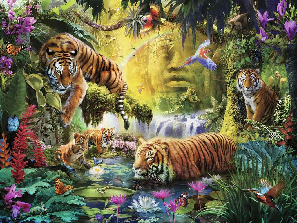 1500 pc Puzzle - Tranquil Tigers