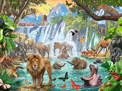 1500 pc Puzzle - Waterfall Safari