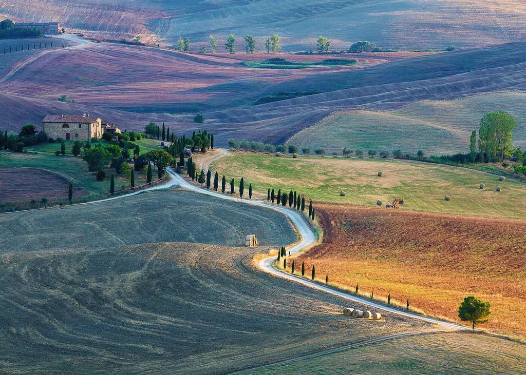 1000 pc Puzzle - Tuscan Farmhouse, Pienza, Siena