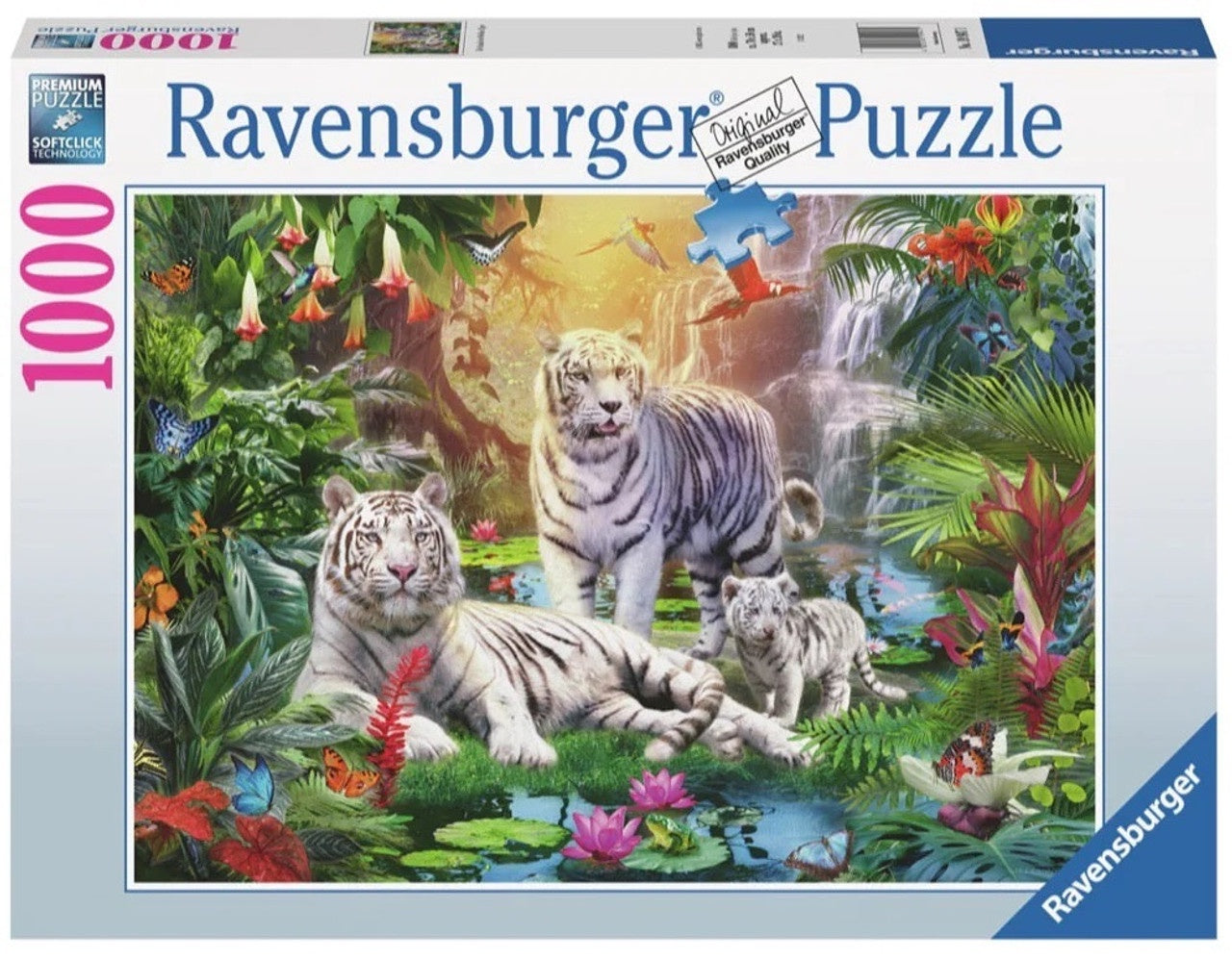 1000 pc Puzzle - White Tiger Family