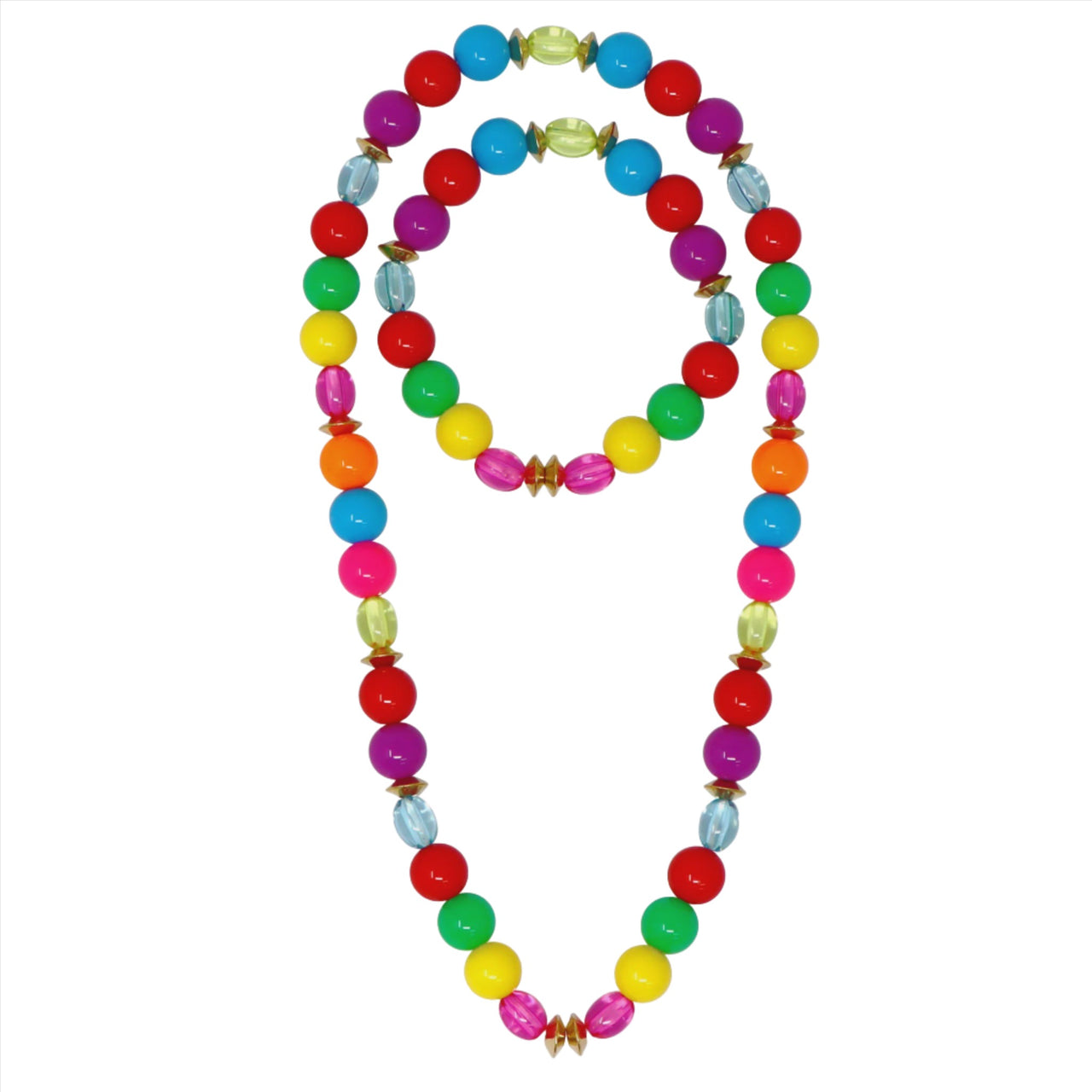 Rainbow Beaded Necklace / Bracelet Set