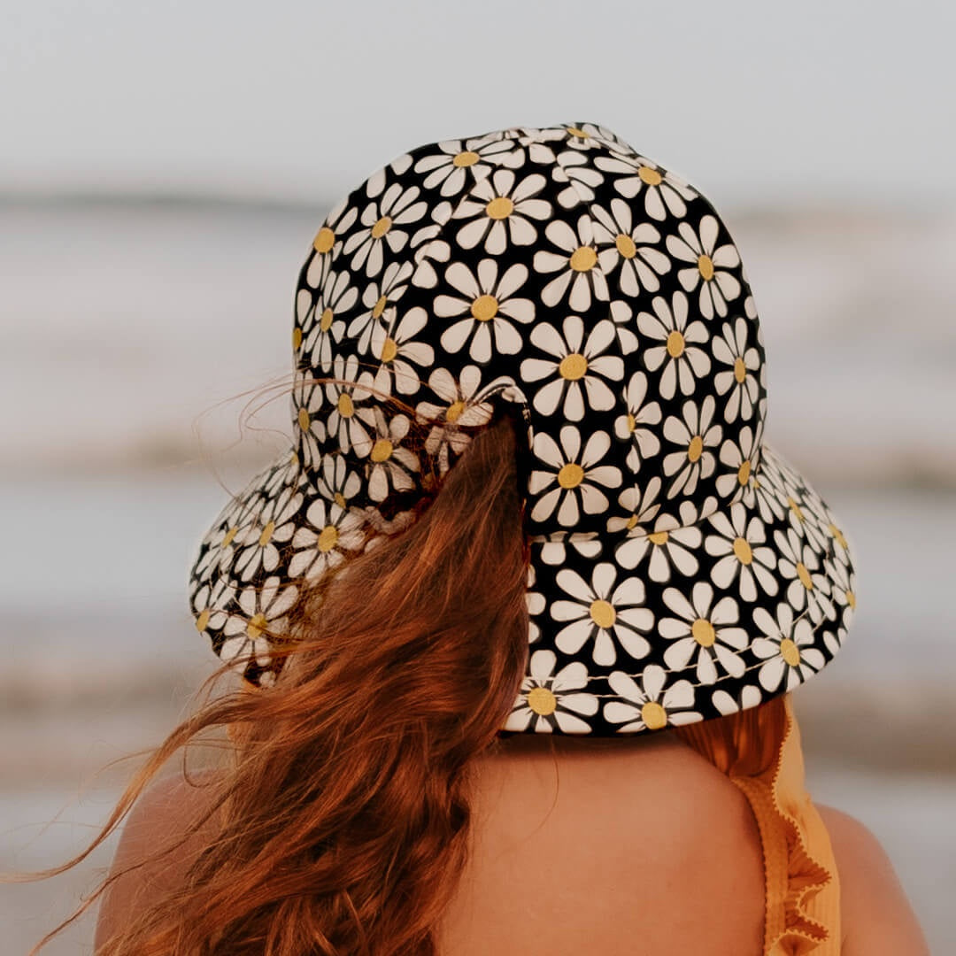 Ponytail Swim Bucket Hat - Daisy