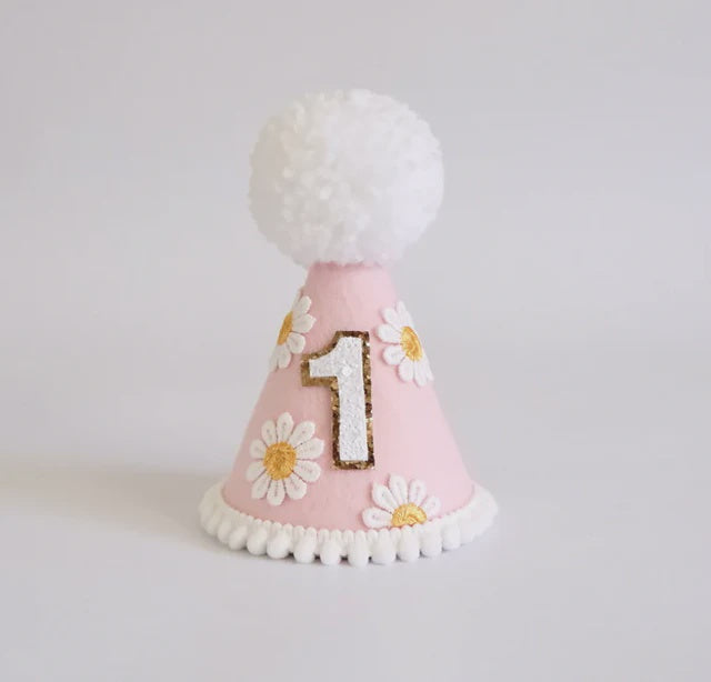 Happy First Birthday Daisy Hat - assorted