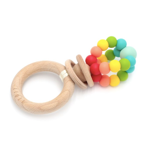 Lluie Teething Ring Pop Rattle