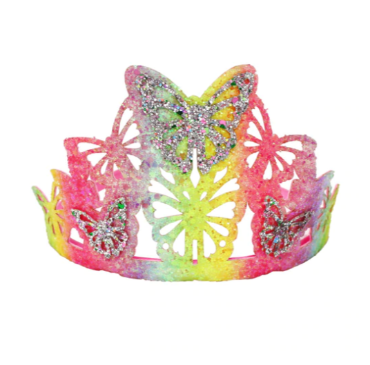 Rainbow Fantasy Soft Glitter Butterfly Crown