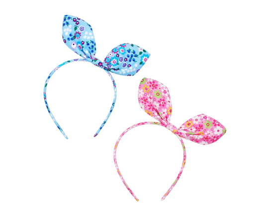 Floral Fabric Bunny Ear Headband