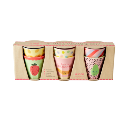 Melamine Kids Cups Set - Happy Fruits