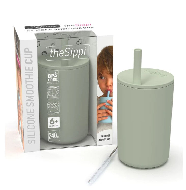 Silicone Smoothie Cup with Stopper Straw