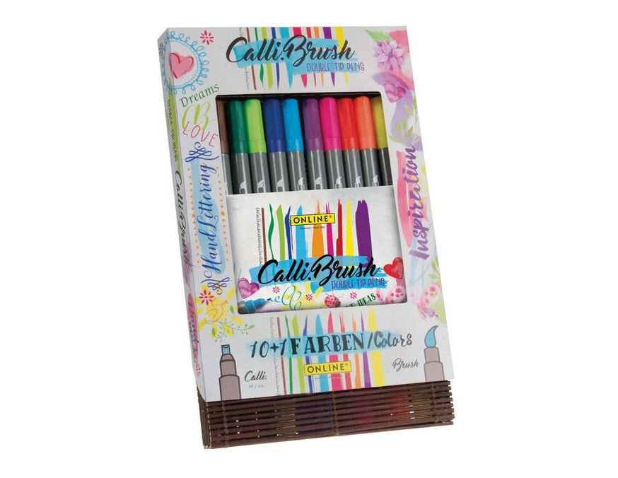 Callibrush Double Tip Pens with Carry Case