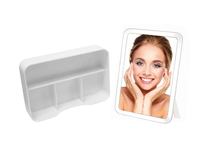 LED Mirror with Cosmetic Tray & Travel Light