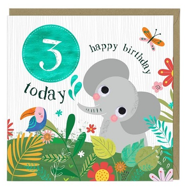 Whistlefish Age Card with foil - Jungle