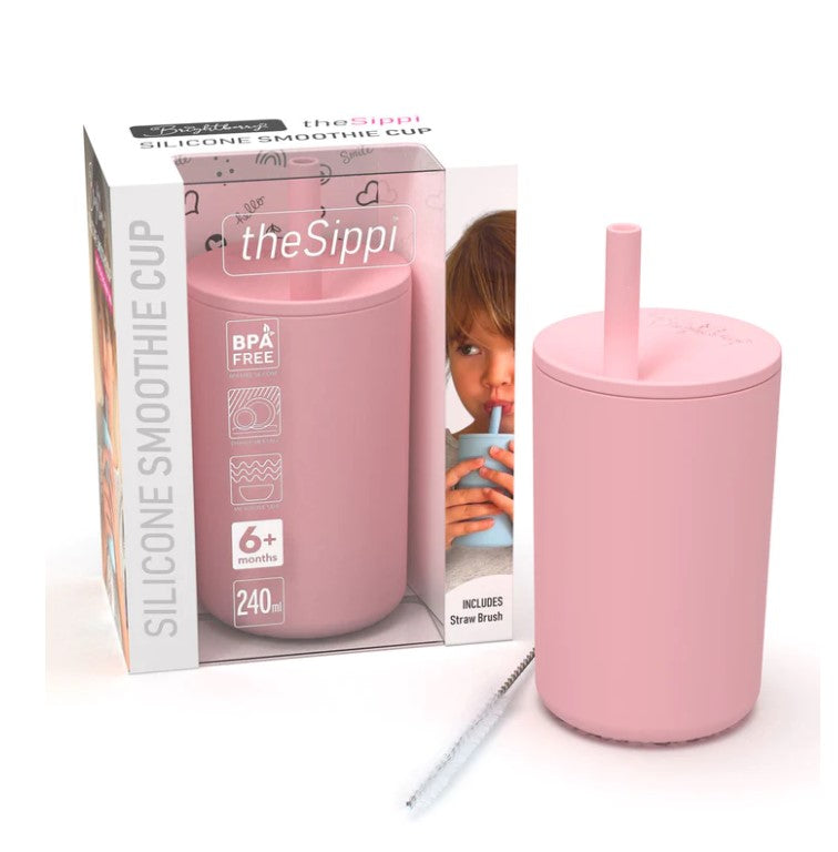 Silicone Smoothie Cup with Stopper Straw