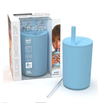 Silicone Smoothie Cup with Stopper Straw