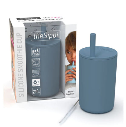 Silicone Smoothie Cup with Stopper Straw