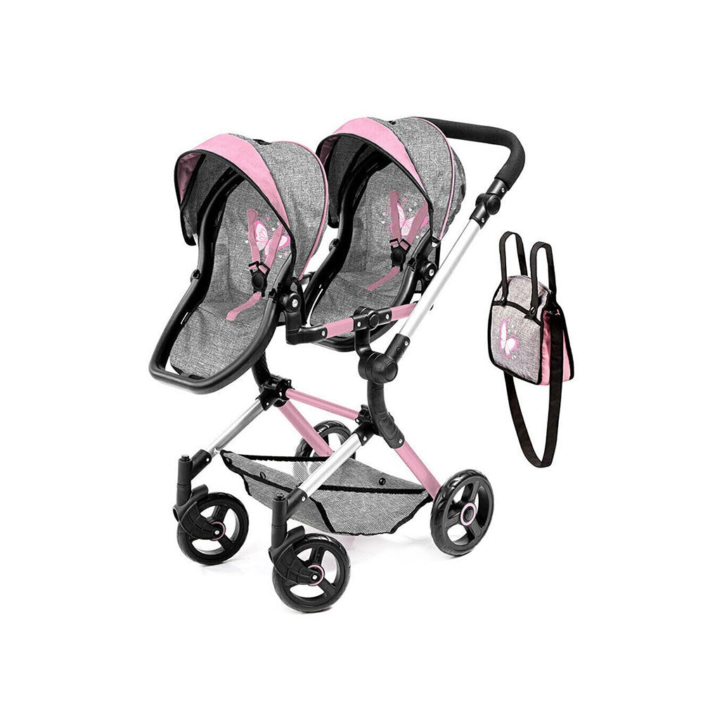 Twin Neo Doll Pram With Butterfly Motif Stroller Pram