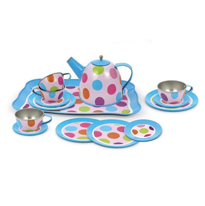 Tin Tea Set - spots