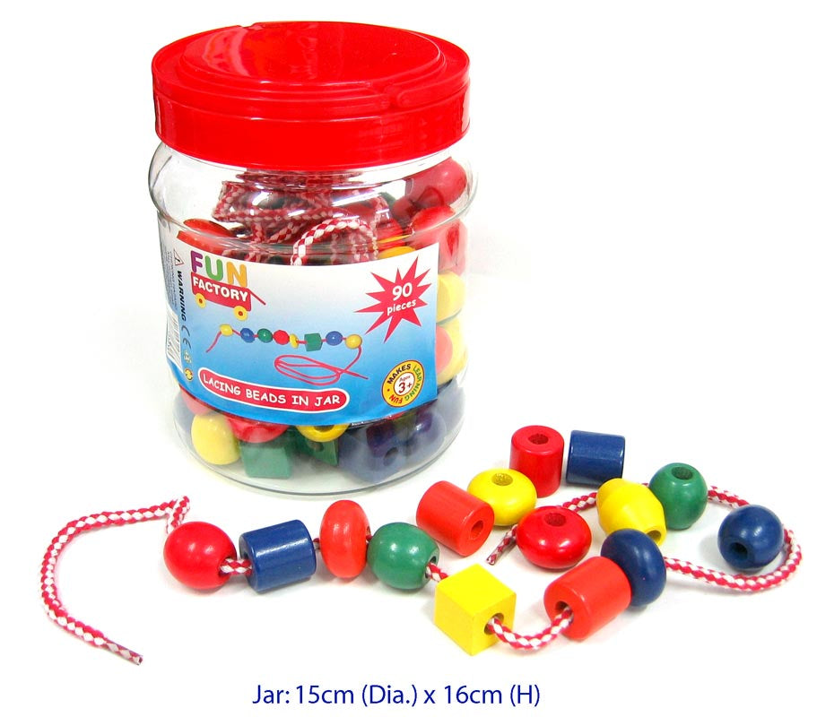 Lacing Bead in Jar - 90 pc