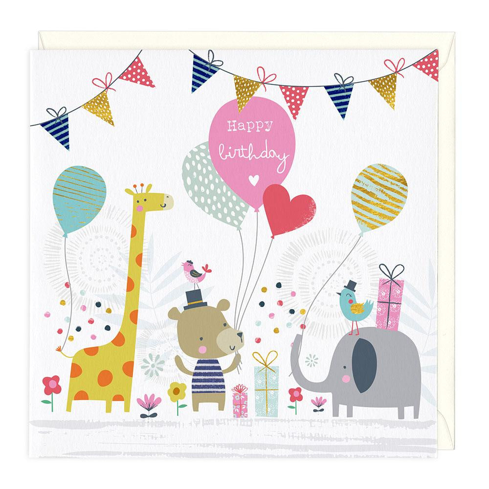 Animal Scene Children's Birthday Card