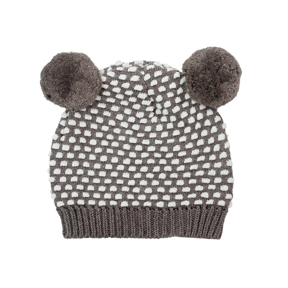 Arkie Waffle Knit Pom Pom Baby Hat