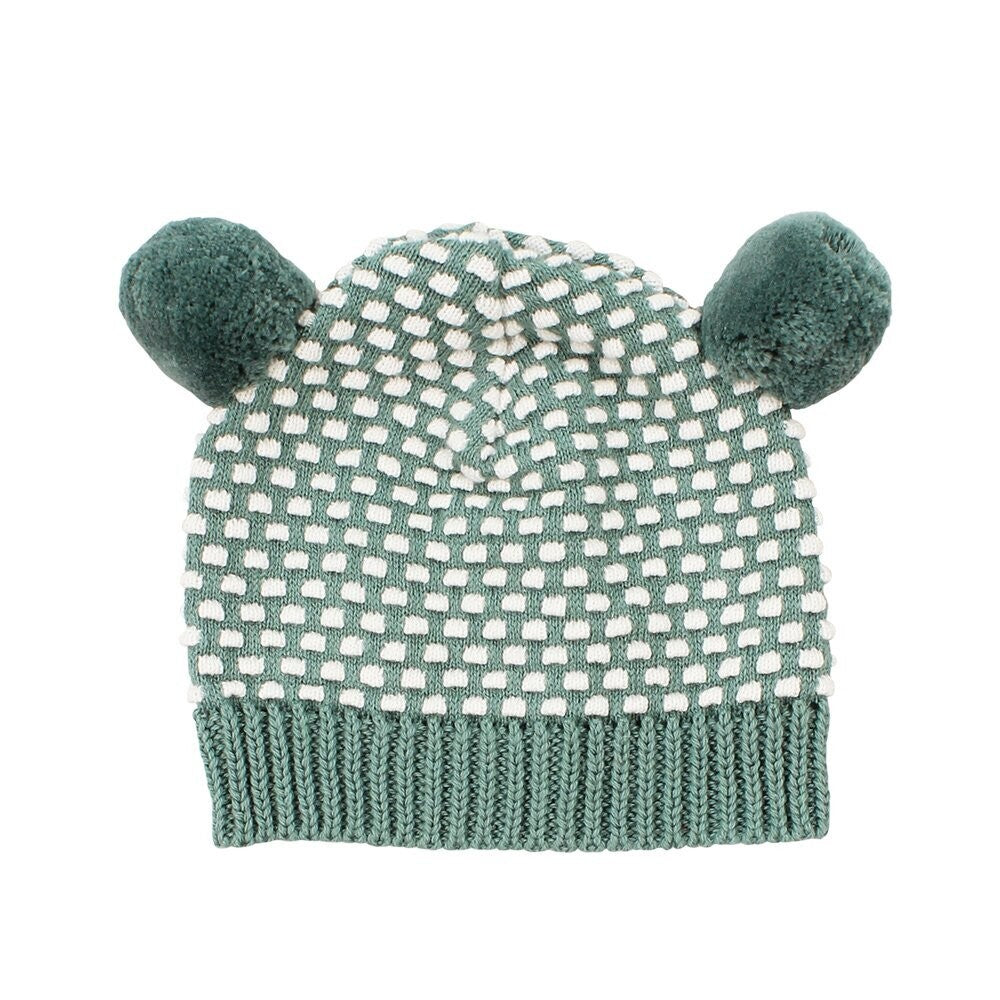 Arkie Waffle Knit Pom Pom Baby Hat