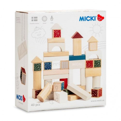 Wooden Building Blocks 40 pcs