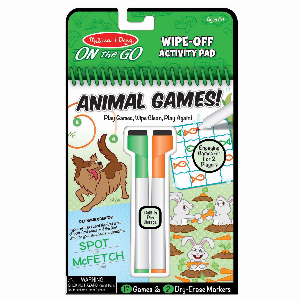 Wipe-off Activity Pad - Animal Games