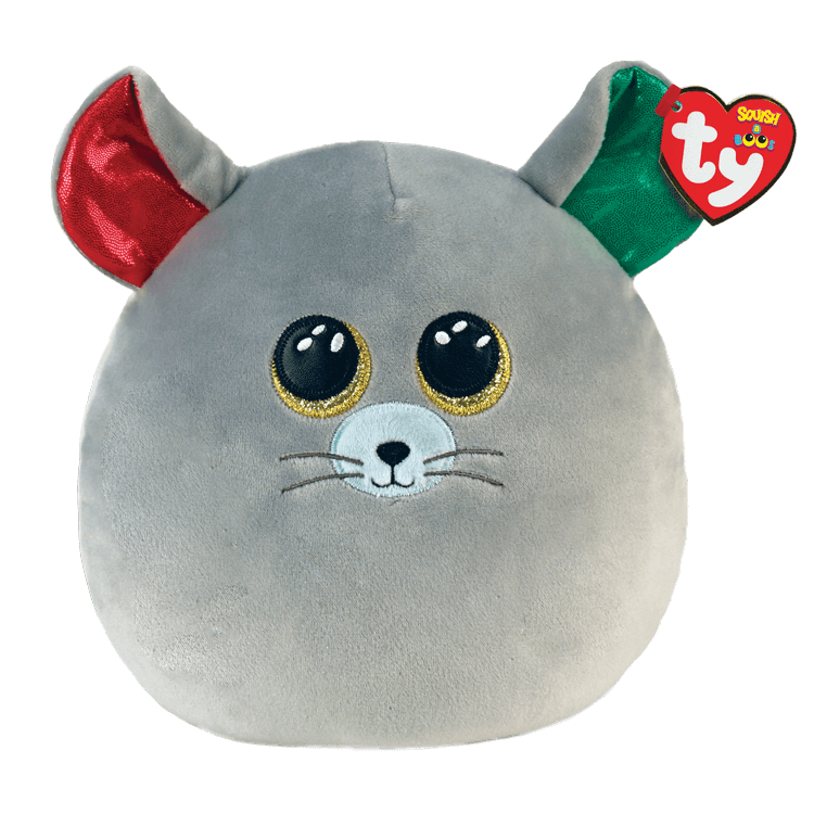 Beanie Squish A Boo 10" Xmas - Chipper Grey Mouse