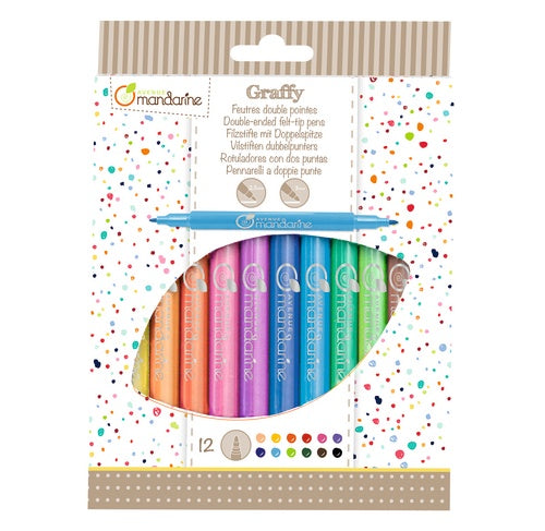 Felt-tip Pens - Double-ended 12pk