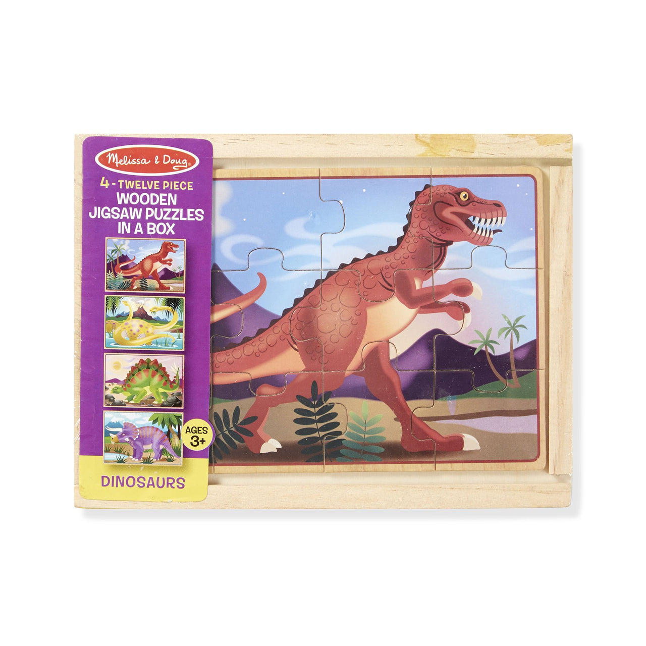 Wooden Jigsaw Puzzles in a Box - Dinosaurs