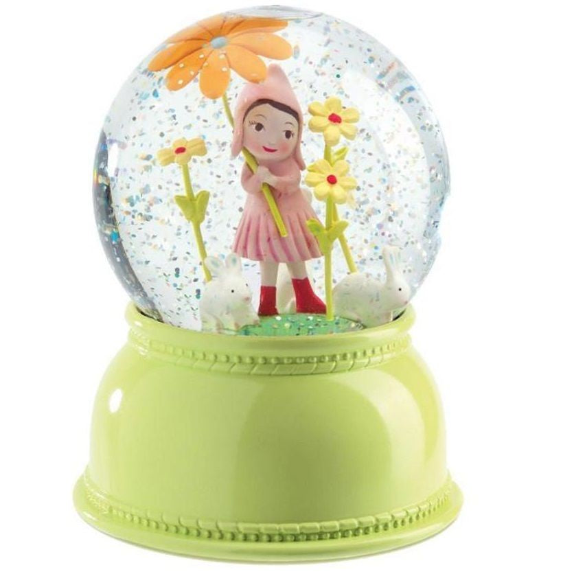 Sweet Girl Snow Globe Night Light