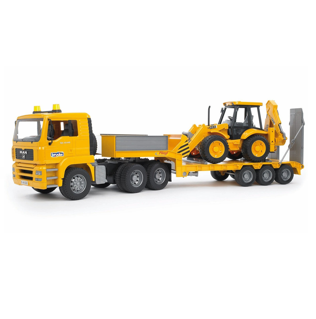 Low Loader Truck with JCB Backhoe Loader