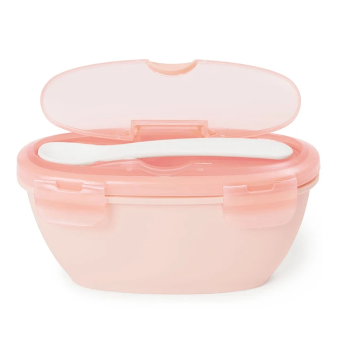 Easy Serve Travel Bowl & Spoon - Grey/Soft Coral