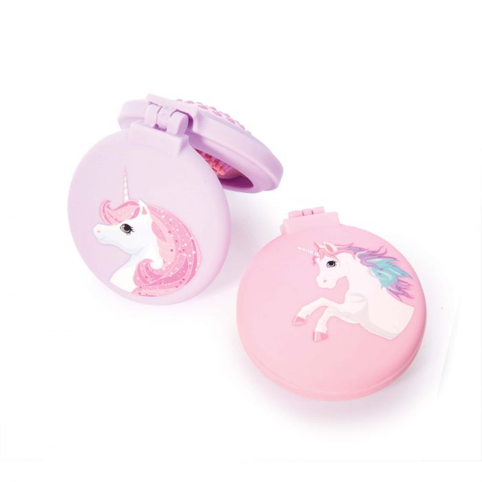 Unicorn - Compact Hair Brush/Mirror