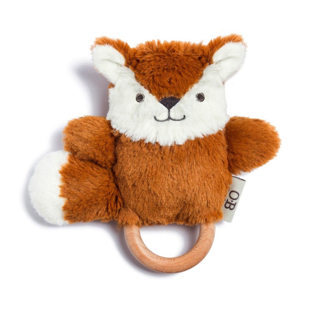 Frankie Fox Wooden Teething Rattle