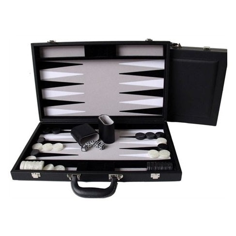 Backgammon 15" PU Leather - Black