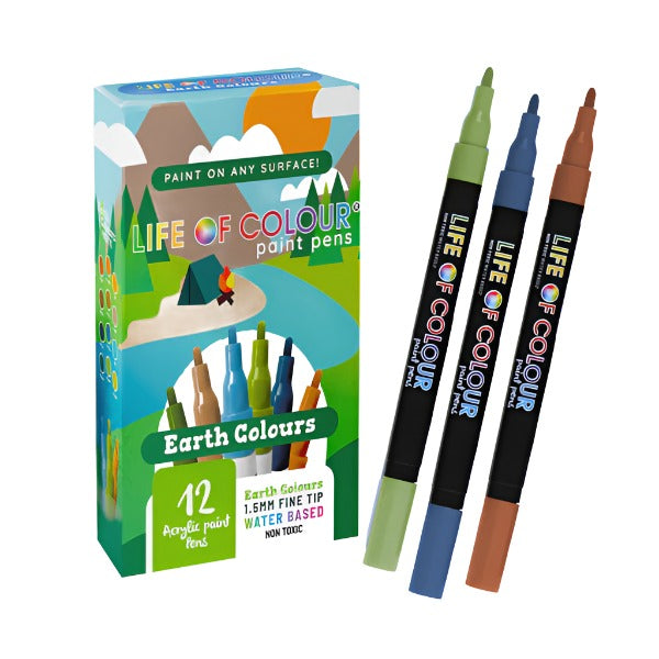 Acrylic Paint Pens 1.5mm Fine Tip - Earth Colours