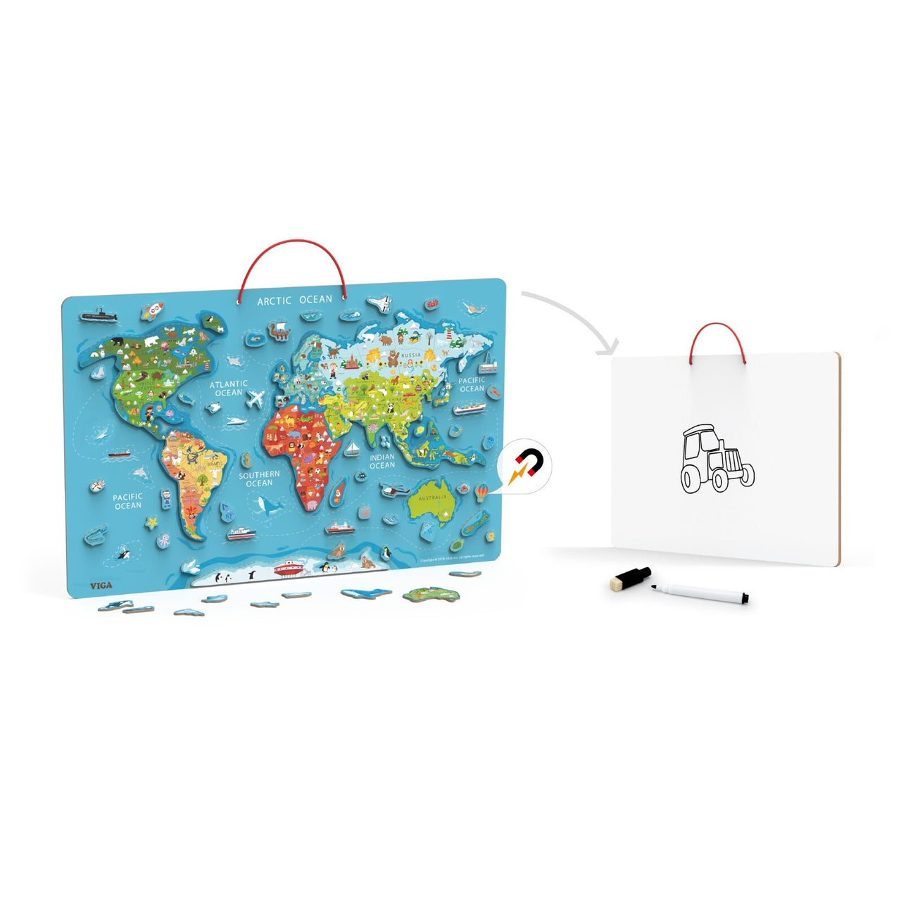 Magnetic World Puzzle & Whiteboard