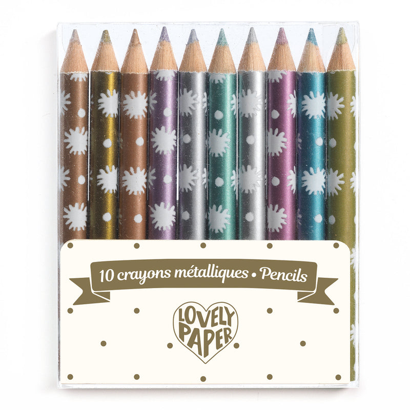 Lovely Paper Metallic Pencils Set of 10