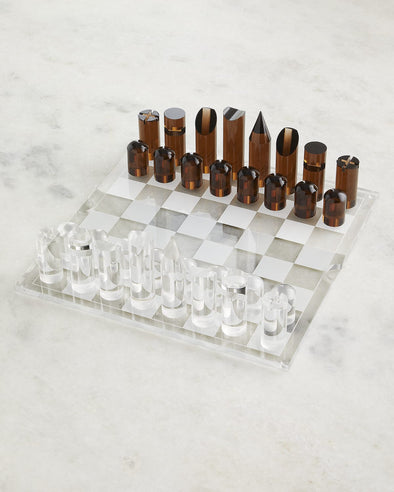 Lucite Chess & Checkers - Holiday Edition