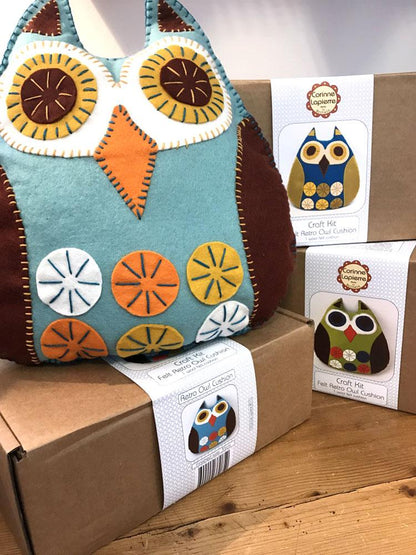 Felt Sewing Kit - Retro Owl Cushion