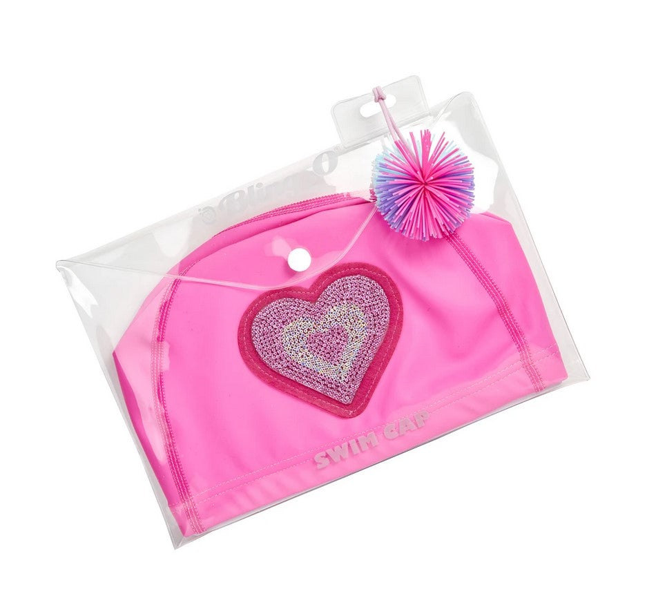 Swim Cap Neon Pink Heart