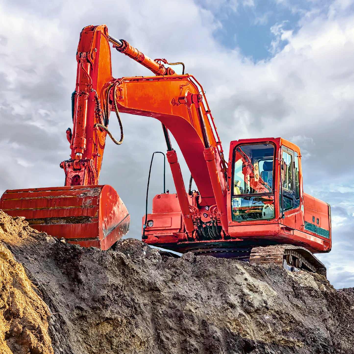 3 x 49 pc Puzzle - Digger at work
