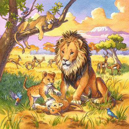 3 x 49 pc Puzzle - Wild Animals