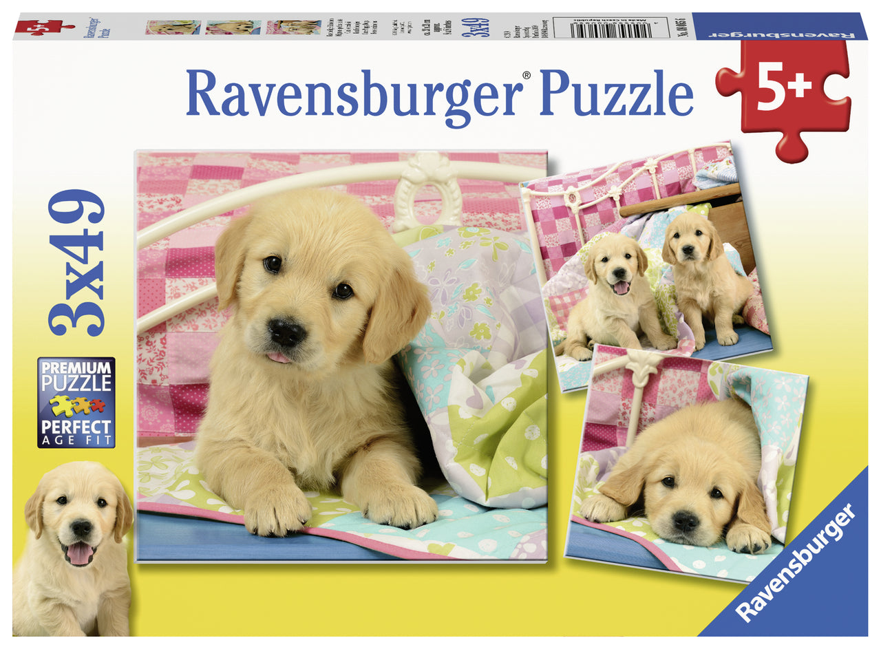 3 x 49 pc Puzzle - Cute Puppy Dogs