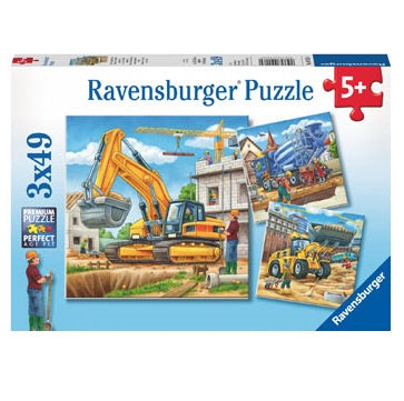 3 x 49 pc Puzzle - Large Construction Vehicles